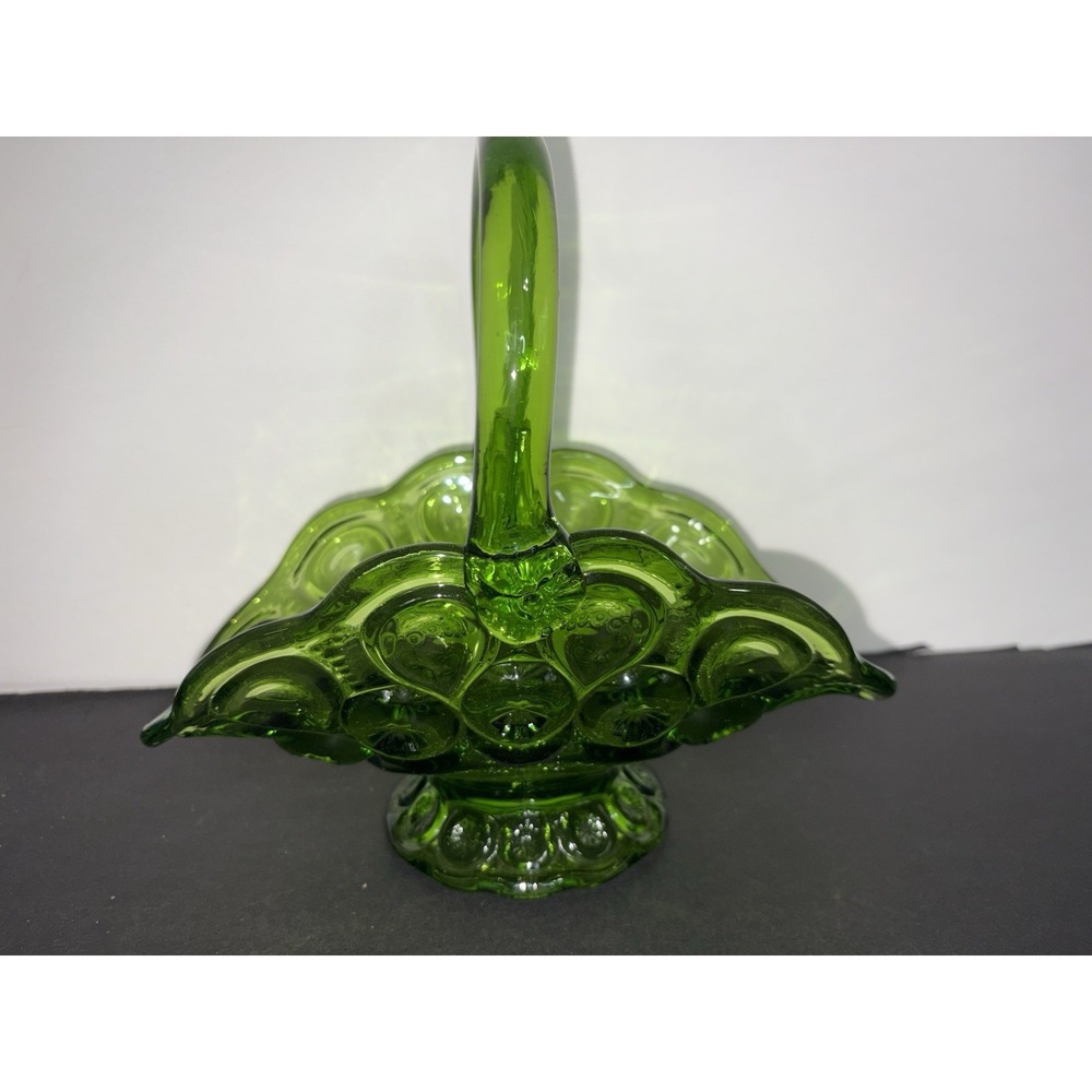 LE Smith Moon & Star Decorative Basket in Lime Green Pedestal Centerpiece 8x9" - Picture 2 of 12